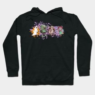 Watercolor Halloween Trick or Treaters Hoodie